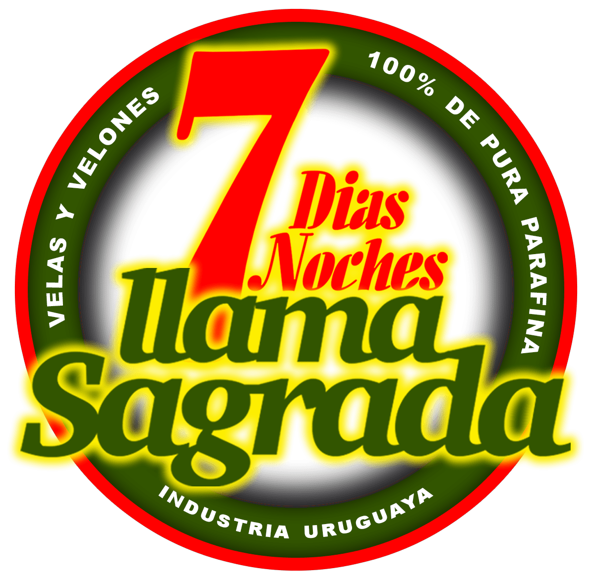 Velón 7 días amarillo y marron