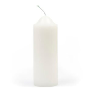 Velón pilar mediano Blanco de 4x10cm Liso