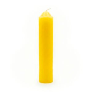 Velón pilar grande Amarillo de 4x20cm liso