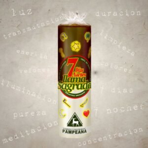 Velón 7 días marron y blanco