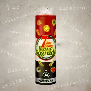 Velón 7 días rojo, blanco y negro