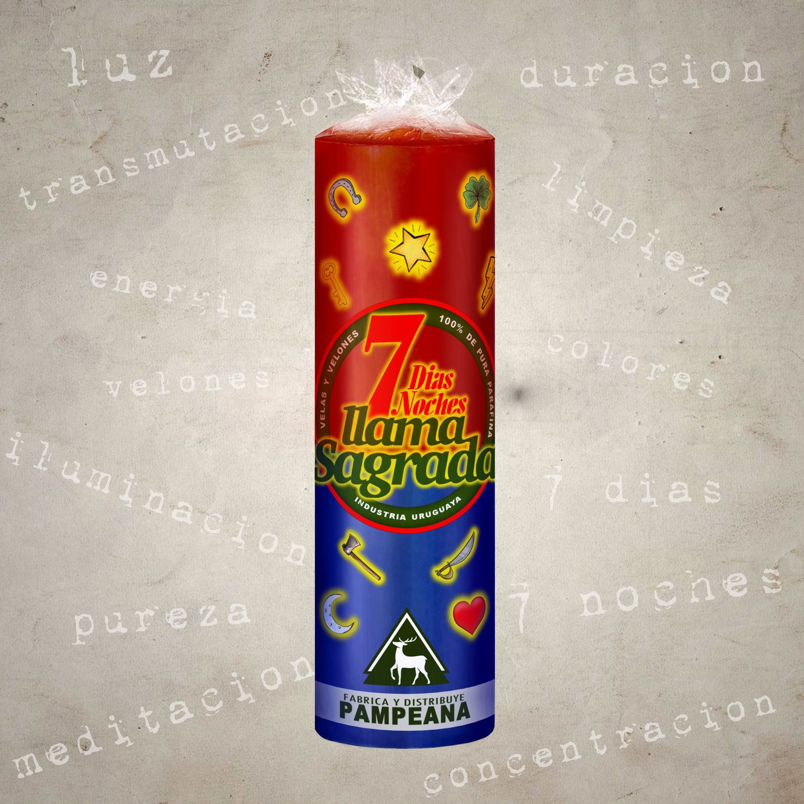 Velón 7 días rojo y azul