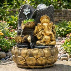 Fuente de agua Ganesha Jarrones dorados