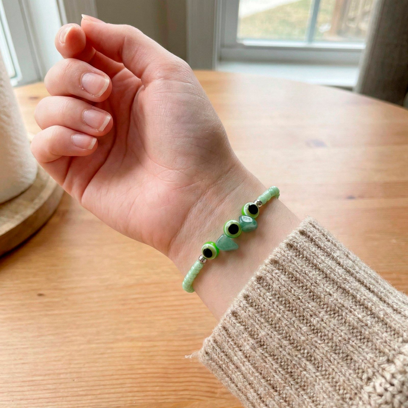 Pulsera piedras y ojo turco